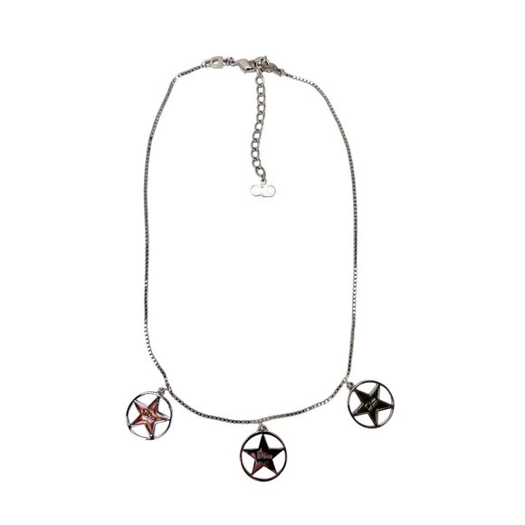 Christian Dior Multi Star Adjustable Silver Finish Necklace - Picture 1 of 10
